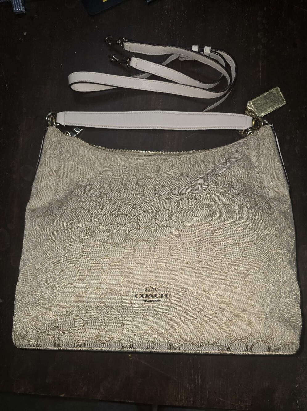 Coach Outline Signature East West‎ Celeste Convertiable Hobo Bag - Picture 9 of 11